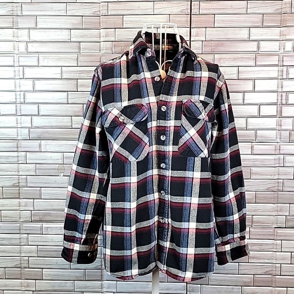 Great Nortwest Clothing Co mens checkered flannel heavy button down shirt Size S